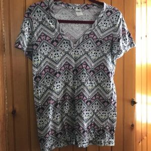 Fitted V-neck T-shirt multicolor